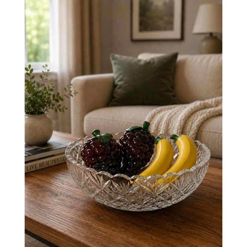 Glass Art Fruit Set Of 4 Murano Style 2 Bunches of Grapes and 2 Banana
